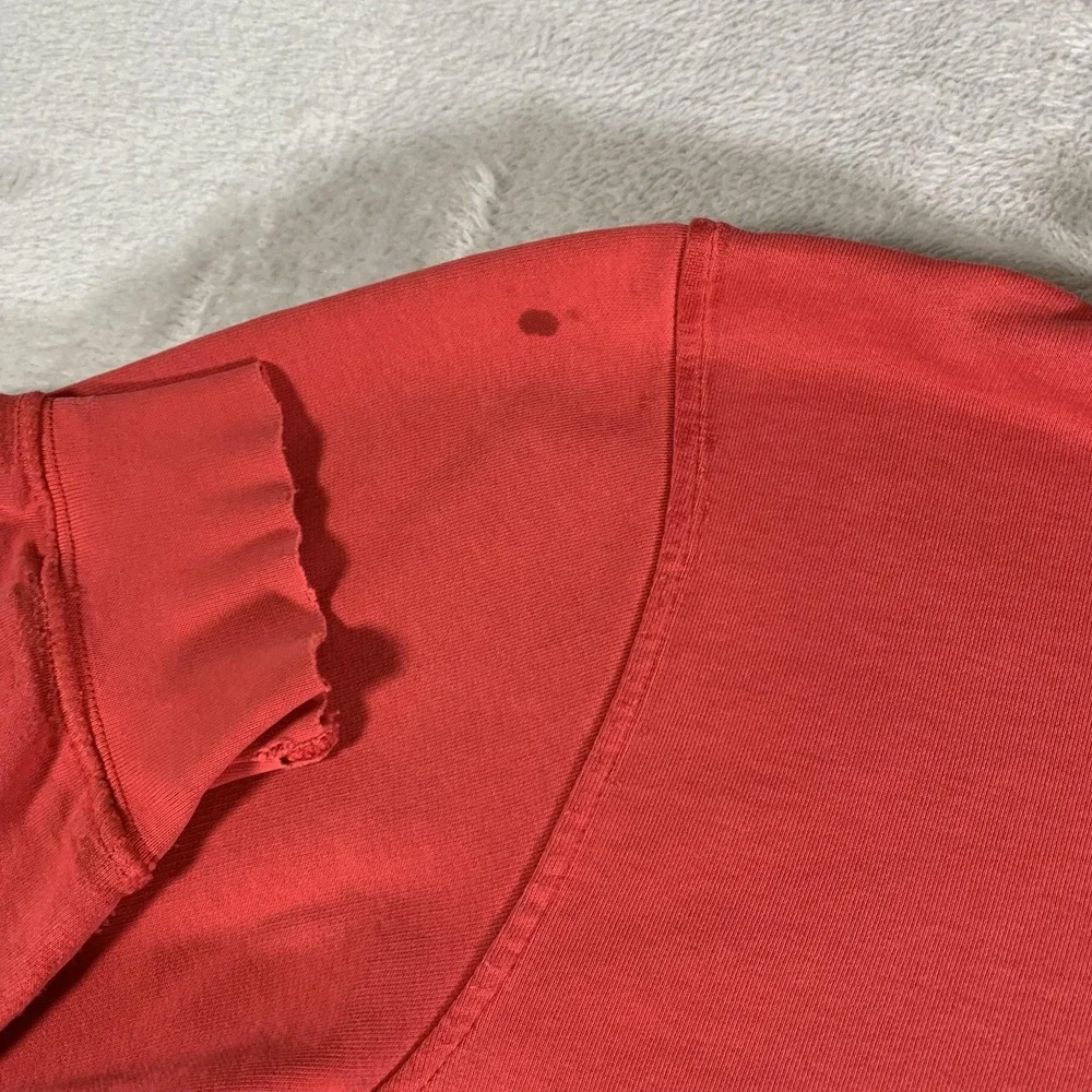 Vintage‎ Nike Essentials Small Swoosh Hoodie Mens Large Red Y2K Gray Tag FLAWS